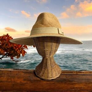 Olive and Pique toffee straw rancher hat Stylish Tan Straw Hat, Summer, Beach